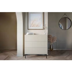 Komoda z szufladami Nicole 100 cm - kaszmir / czarne nóżki